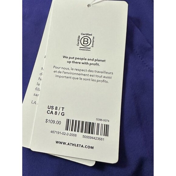 Athleta Brooklyn Lined Pant‎ Purple Womens 8 Tall New With Tags - Picture 4 of 8